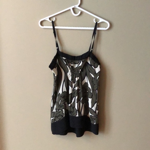 BCBGMaxazria Silk Green & Black Camisole - Picture 2 of 7